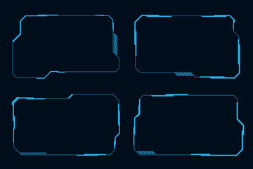 Wall Mural - futuristic hi tech frame cyberpunk style design element. technology hud sci-fi design.