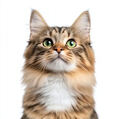 Wall Mural - Detailed Rendering of a Norwegian Forest Cat Face