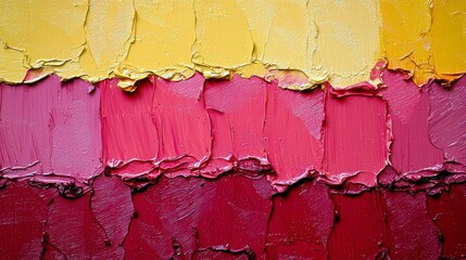 Poster - Vibrant Abstract Texture of Layered Paint in Yellow, Orange, Pink, and Red Perfect for Creative Projects and Artistic Backgrounds