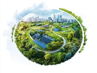 Poster - Sustainable energy solutions and circular economy practices in urban landscapes overview of eco-friendly technologies and initiatives