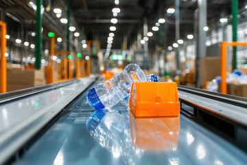 Poster - Circular economy practices for waste management in industrial warehousing recycling innovation modern facility indoor perspective