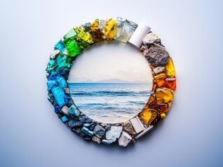 Poster - Circular economy practices for waste reduction and sustainability in coastal environments visual art concept innovative approach