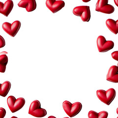 Poster - Red Hearts Framing Love isolated transparent background