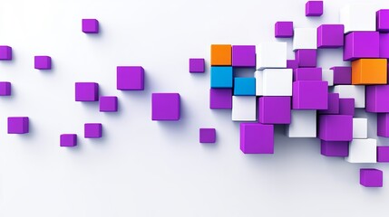 Poster - Colorful image of blocks in various sizes and colors. The blocks are arranged in a way that creates a sense of movement and energy. The image conveys a feeling of creativity and playfulness