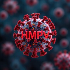 Aufkleber - Microscopic view of Human Metapneumovirus HMPV common respiratory virus