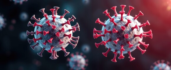 Aufkleber - Microscopic view of Human Metapneumovirus HMPV Negative sense single stranded RNA virus