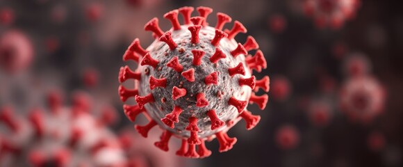 Poster - Microscopic view of HMPV Human metapneumovirus virus particle structure