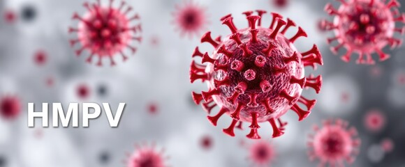 Poster - Microscopic view of Human Metapneumovirus HMPV particles