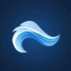 Poster - Abstract wave design in shades of blue, conveying motion and fluidity.