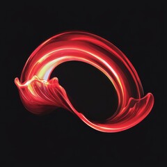 Poster - An abstract fluid wave in vibrant red and gold hues, evoking motion and energy against a dark backdrop.