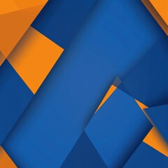 Poster - Vibrant abstract composition featuring bold blue and orange geometric shapes.