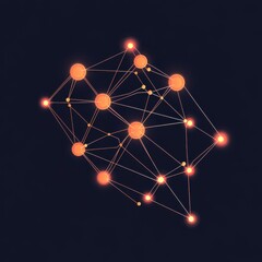 Poster - Abstract representation of a neural network with glowing nodes and connections on a dark background.