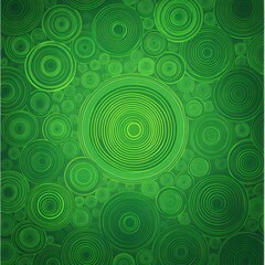 Poster - Abstract green pattern featuring concentric circles in various sizes, creating a soothing visual effect.