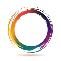 Poster - A vibrant circular brushstroke design featuring gradient colors in a modern artistic style.
