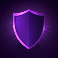 Poster - A sleek purple shield design, symbolizing protection and security against dark backgrounds.