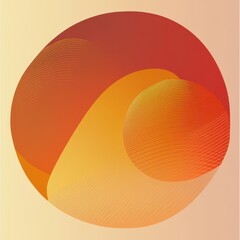 Poster - Abstract design featuring warm orange and red gradients in a circular pattern.