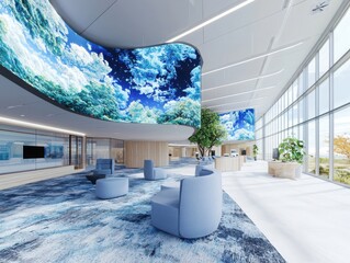 Poster - Innovative collaborative learning space featuring virtual reality tools modern office digital environment bright viewpoint educational concept