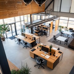 Poster - Collaborative learning space for startups modern office environment open workspace innovative design aerial view productivity and creativity concepts