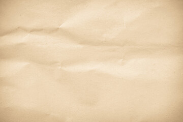 Wall Mural - Crumpled brown paper texture background for design with copy space for text or image.