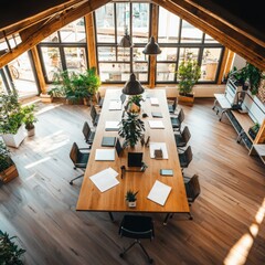 Poster - Collaborative learning space in a startup environment modern office design aesthetic interior bright and open professional atmosphere