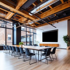 Poster - Innovative collaborative learning space for tech companies in modern offices open environment contemporary design professional perspective