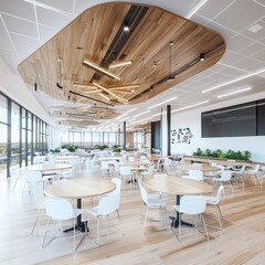 Poster - Collaborative learning space design tech company headquarters interior architecture modern environment wide-angle view innovative concept