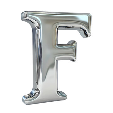 3D metallic letter isolated on transparent background