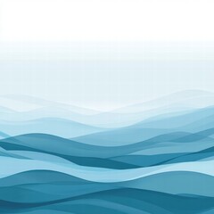 Poster - Abstract ocean wave patterns capture the serene beauty of gently flowing water in a stunning gradient of blue hues. Generative AI