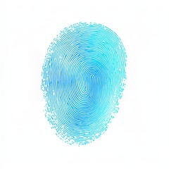 Poster - Artistic blue fingerprint design on a clean white background, symbolizing identity and security.