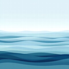 Leinwandbilder - Abstract ocean wave patterns showcase soothing shades of blue in a serene coastal landscape under soft natural light. Generative AI