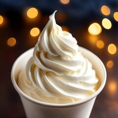 Wall Mural - Close up of vanilla soft serve ice cream in a cup