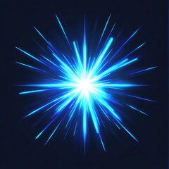 Poster - A vibrant blue burst of light radiating against a dark background, creating a dynamic visual impact.