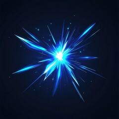 Poster - A striking blue crystal explosion against a dark backdrop, radiating energy and light.