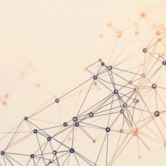 Fototapete - Abstract network connections in warm tones, showcasing modern technology and digital communication.