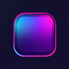 Poster - A vibrant, stylized square icon with a glossy finish and glowing purple and blue hues.
