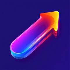 Poster - Vibrant, modern gradient arrow icon pointing upwards, conveying growth and progress.