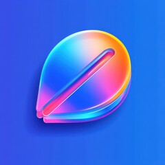Poster - A vibrant, colorful abstract logo design with a glossy finish on a blue background.