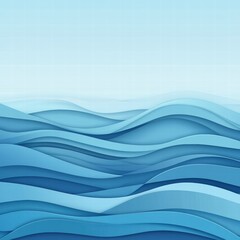 Poster - abstract patterns of ocean waves in shades of blue create a serene coastal atmosphere. generative ai
