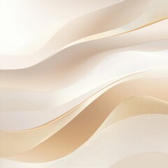 Poster - Soft, flowing abstract waves in warm beige tones create a serene and calming atmosphere.