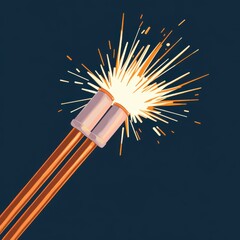 Poster - Close-up of sparklers emitting bright sparks creatively against a dark background.