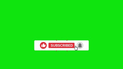 Wall Mural - animated youtube subscribe button for video overlay. like subscribe bell notification button, subscr