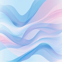 Poster - Abstract wave patterns in soft blue and pink tones create a calming, fluid backdrop.