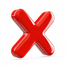 Poster - A vibrant red 3D rendered 'X' symbol, exuding a modern and glossy appearance against a clean background.