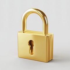Poster - A shiny gold padlock symbolizing security and protection.