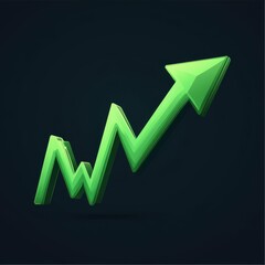 Poster - A dynamic green arrow symbolizes growth and success in a modern and sleek design.