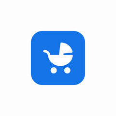 Poster - Baby stroller carriage child icon vector sign