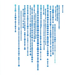 Poster - Abstract blue pattern with cascading circles resembling water droplets.