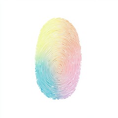 Poster - A vibrant, colorful fingerprint illustrating uniqueness and identity.