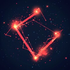 Poster - Stylized red constellation in a starry sky, showcasing vibrant cosmic energy and unique patterns.