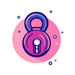 Poster - Colorful digital illustration of a lock, symbolizing security and safety.